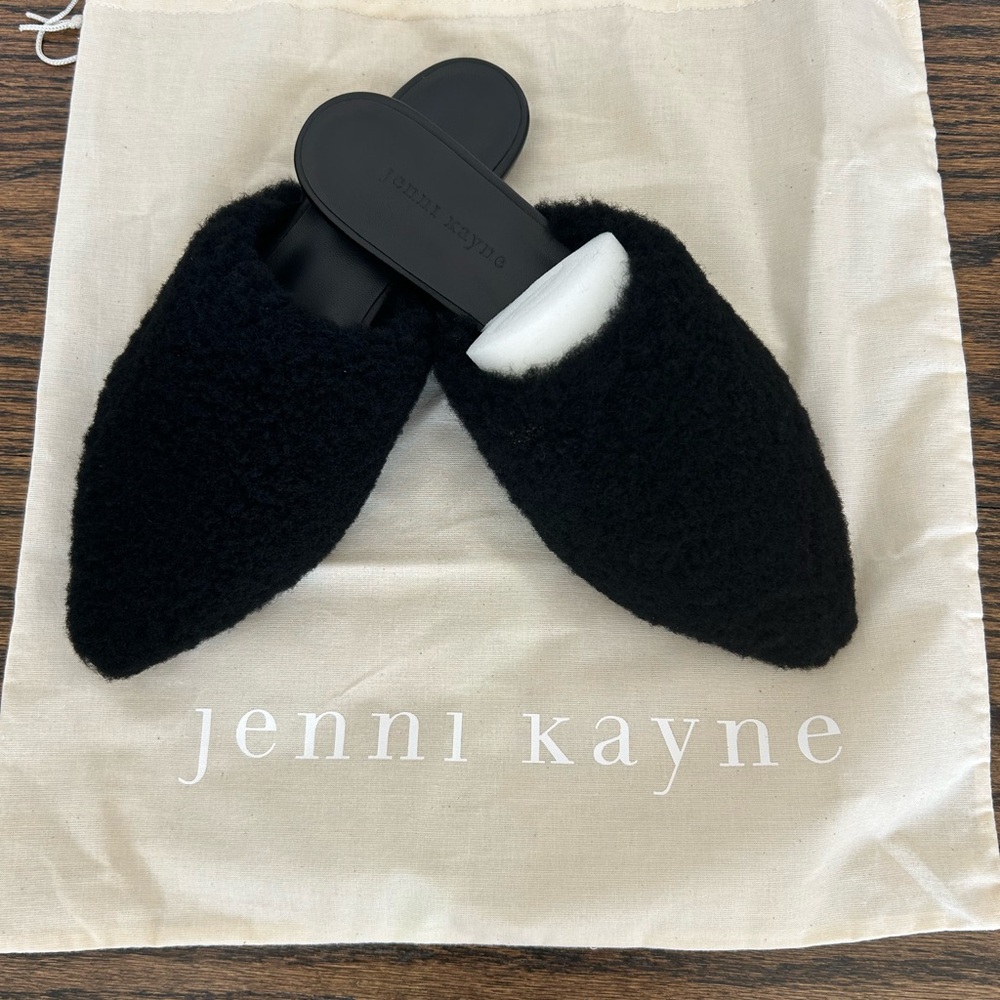 Jenni Kayne Brand New Shearling black mules Size 39